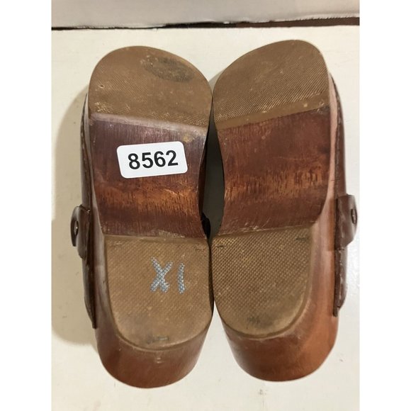 Pina Colada Vintage Women's Size 6 brown  Leather  Slingback Clogs shoes - Picture 6 of 8